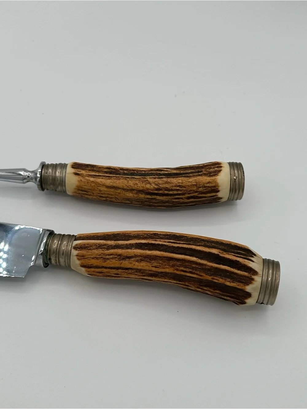 Vintage Anton Wingen Jr Carving Knife and Fork Set - Brown (Germany)